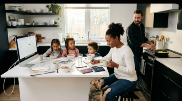 Guard Doc Tech family breakfast table organizing family documents