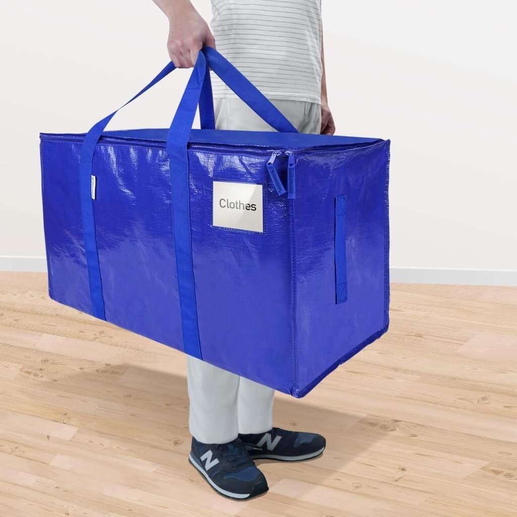 Extra Large Moving Bags Heavy Duty with Zippers & Carrying Handles,