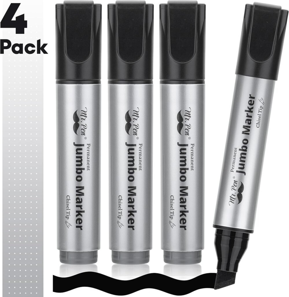 Jumbo Permanent Markers 4 pack, black